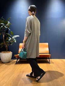 Curensology カレンソロジー リネンクルーネックニットチュニック Curensology(カレンソロジー)/リネンクルーネックニット