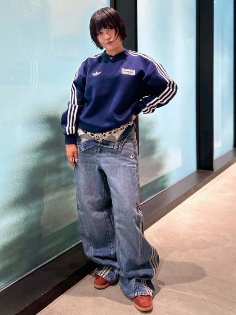 m*_様 Oasis × adidas originals クルーネック スウェ adidas Originals × Oasis ツアー オーバーサイズ クルーネック