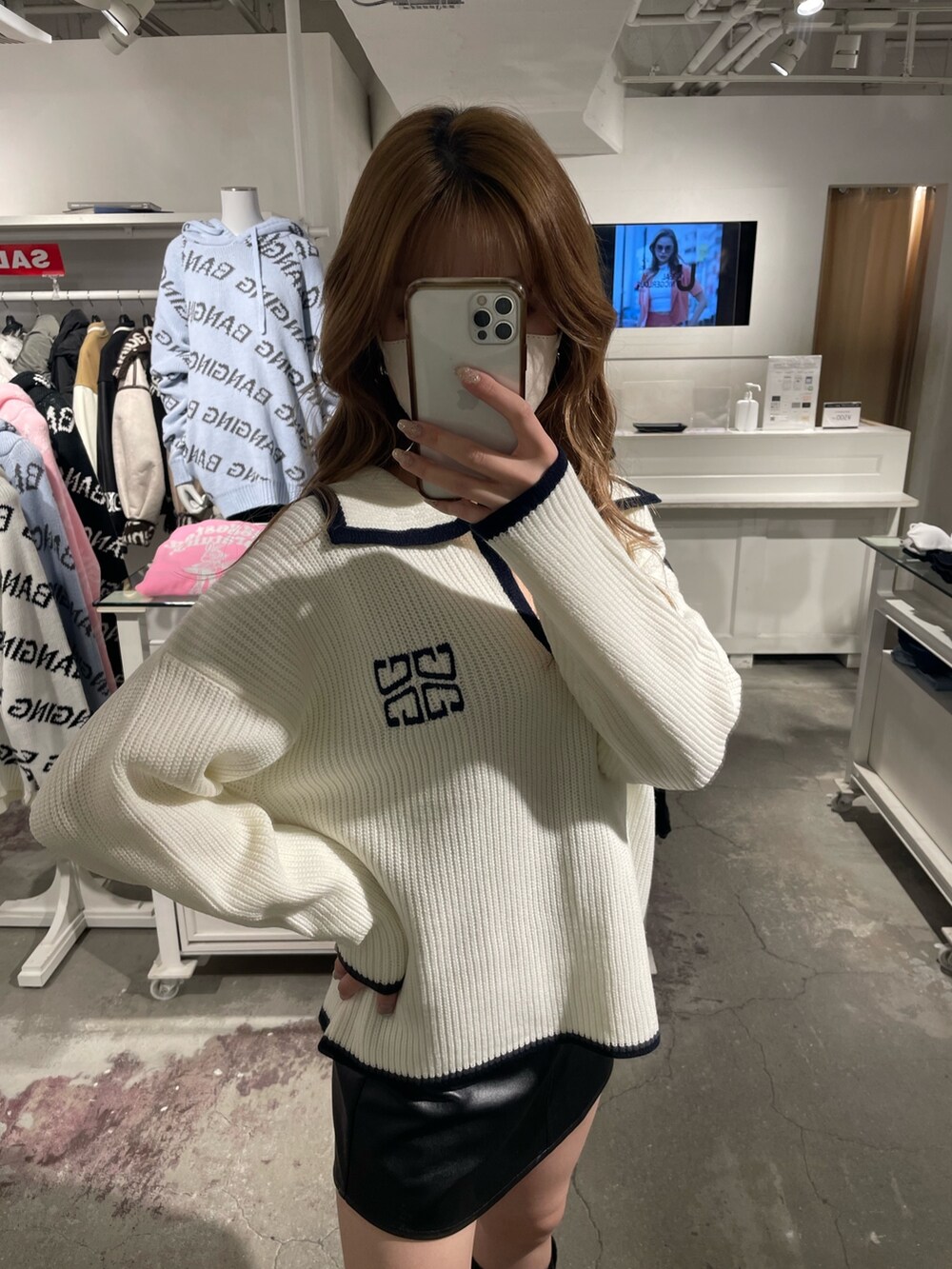GYDA BIGカラーパイピング スキッパーニットトップス EMODA ZARA GYDA BIGカラーパイピング スキッパーニットトップス EMODA ZARA