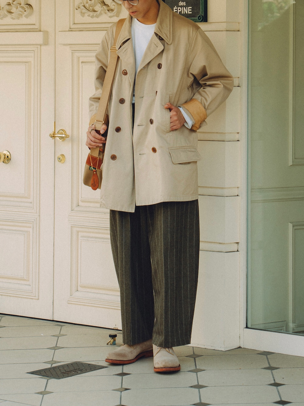 NICENESS AARON M ベージュ トレンチコート