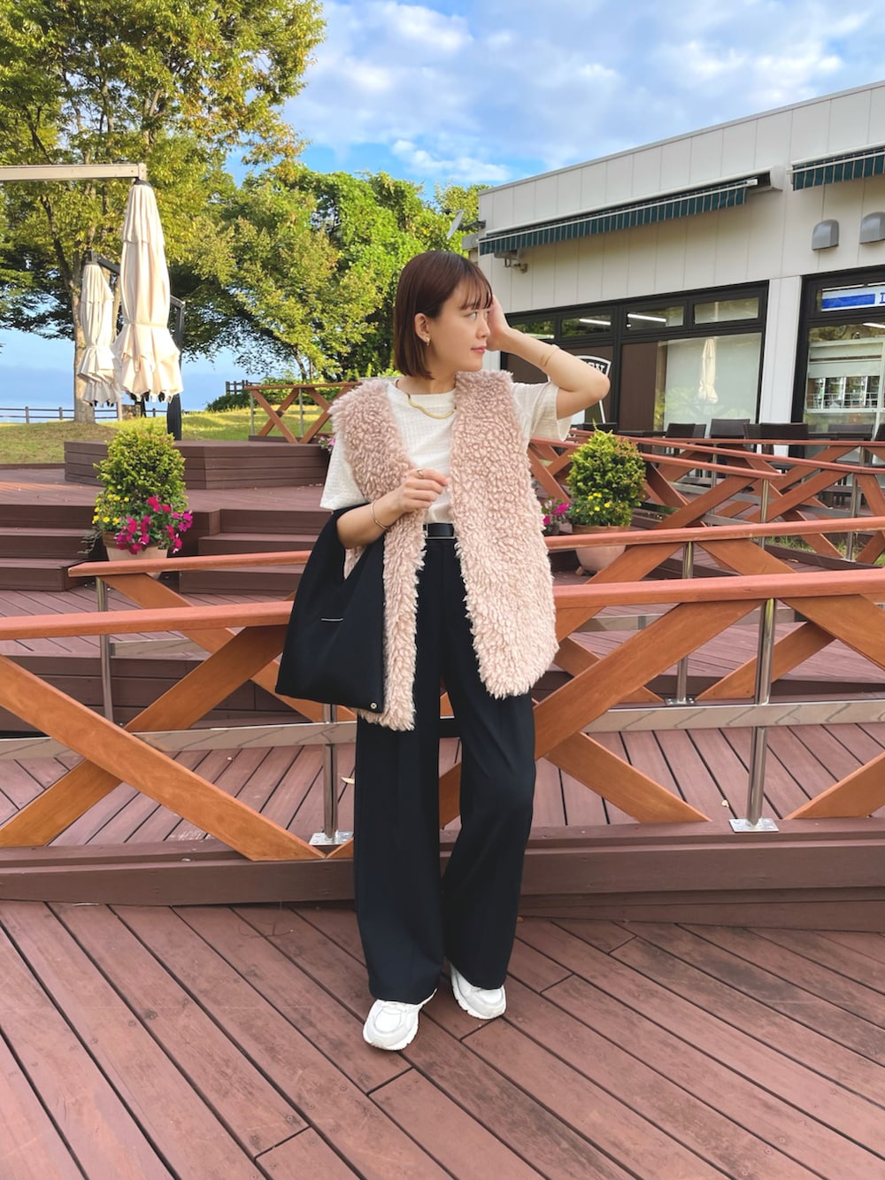 ファーベスト カジュアル 着回し 韓国ファッション お洒落 3色 Amazon | [miniministore] ファーベスト レディース リブ