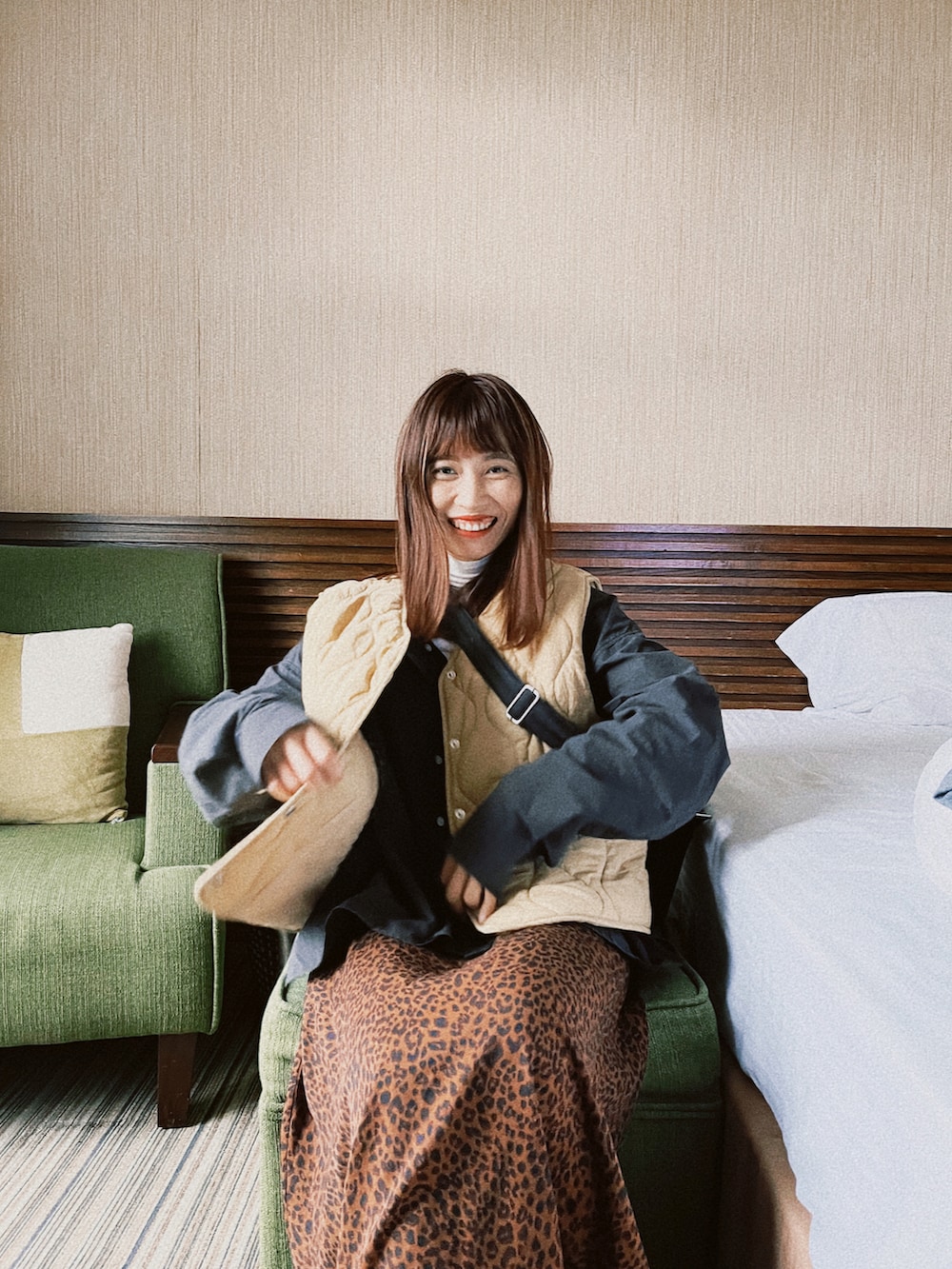 「ootd、autumn、casual、親子コーデ」｜「PAZZOのアイテム（その他トップス、ベージュ系）」を使った、陳泛亭さん（レディース・158cm）の冬コーディネートの3枚目の写真