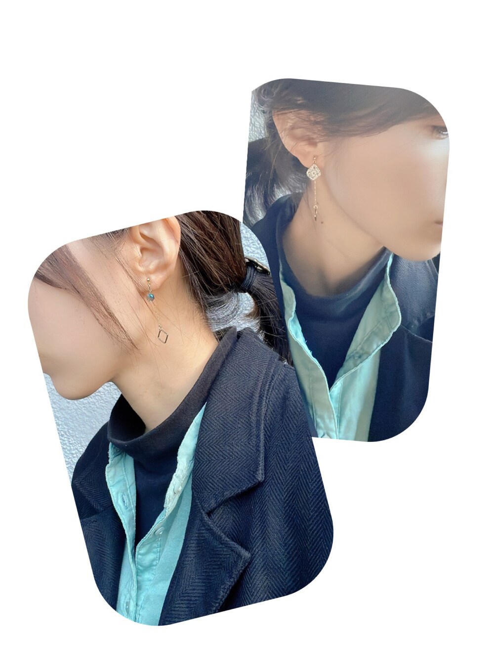 「シンプルコーデ、シンプル、ジャケット、スニーカー、イヤリング」｜「hito hiraの湖上のゆらめき（イヤリング、ゴールド系）」を使った、Sakuさん（レディース・164cm）の秋コーディネートの2枚目の写真