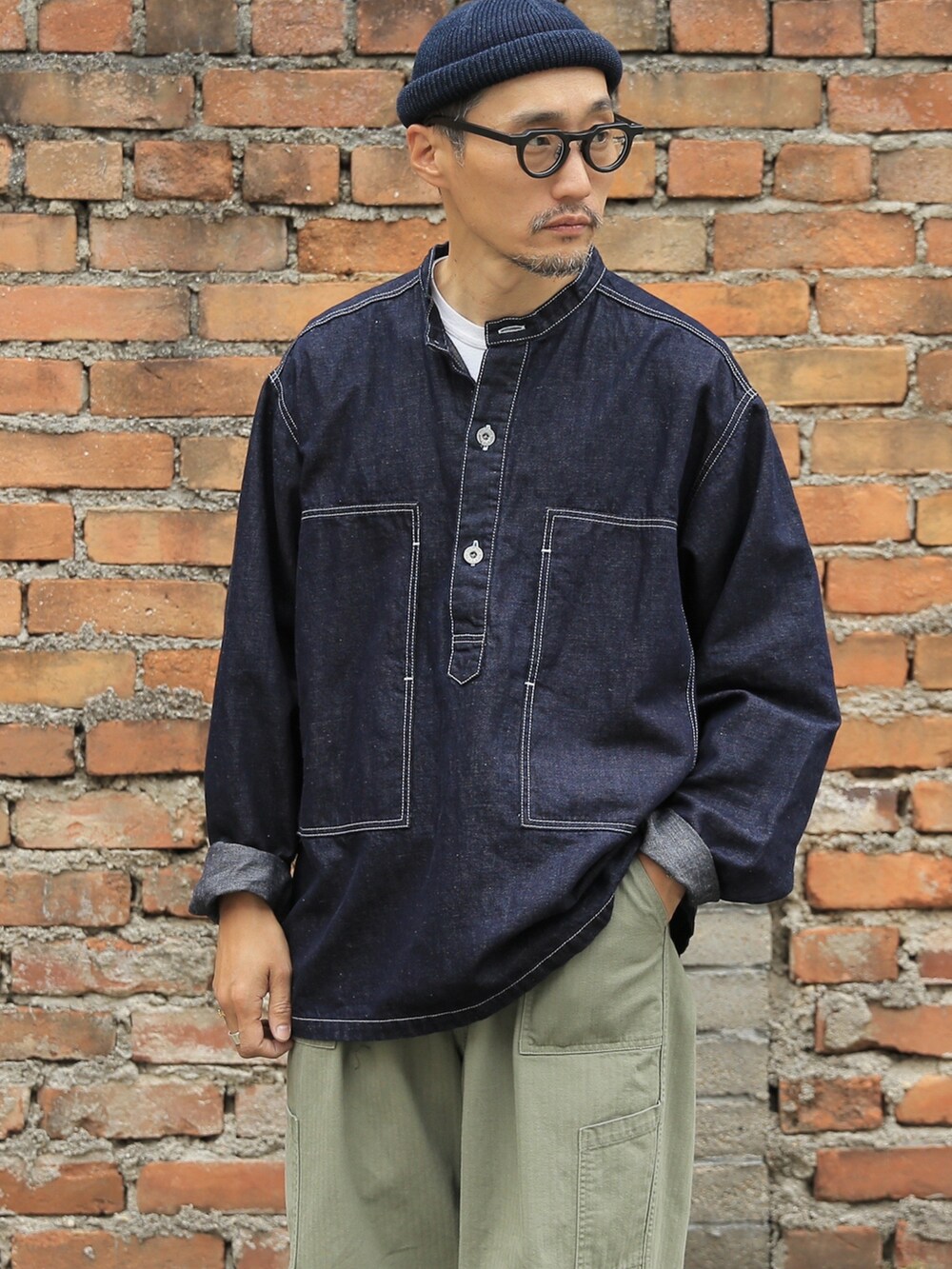 ALMW by WAIPER バンドカラー デニム プルオーバー WAIPER.inc 【10月上旬頃入荷予定】ALMW by WAIPER WILA-USPO U.S.ARMY