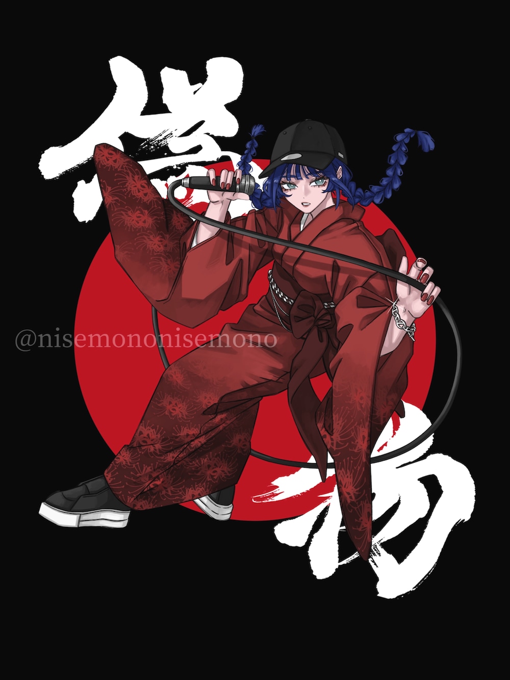 ブラック系のTシャツ/カットソーを着用したメンズの春コーディネートの3枚目の写真