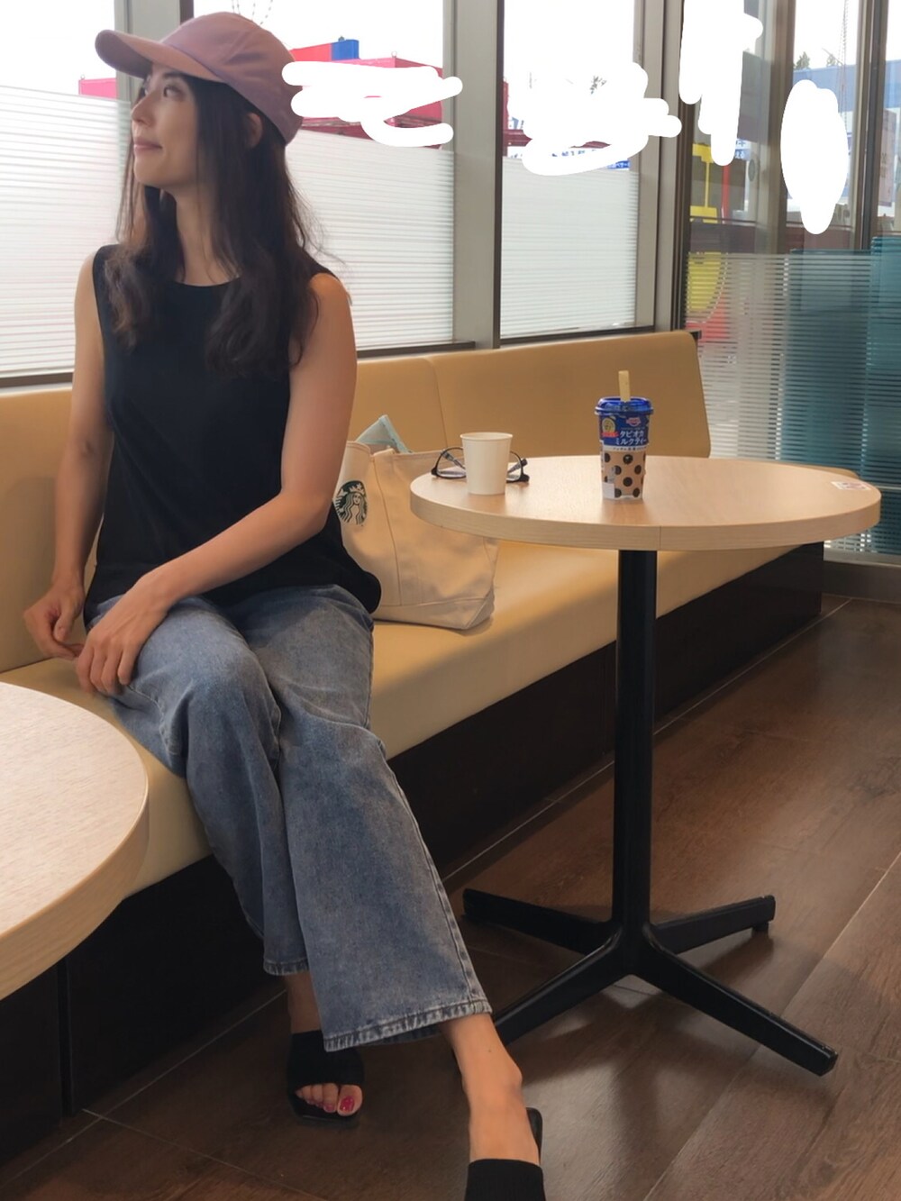「オトナカジュアル、カジュアルコーデ、サンダル、パンツコーデ、きれいめカジュアル、Samantha Thavasa、SDGs」｜「Samantha ThavasaのSamantha Green キャップ（キャップ、パープル系）」を使った、Alice さん（レディース・163cm）の夏コーディネートの2枚目の写真