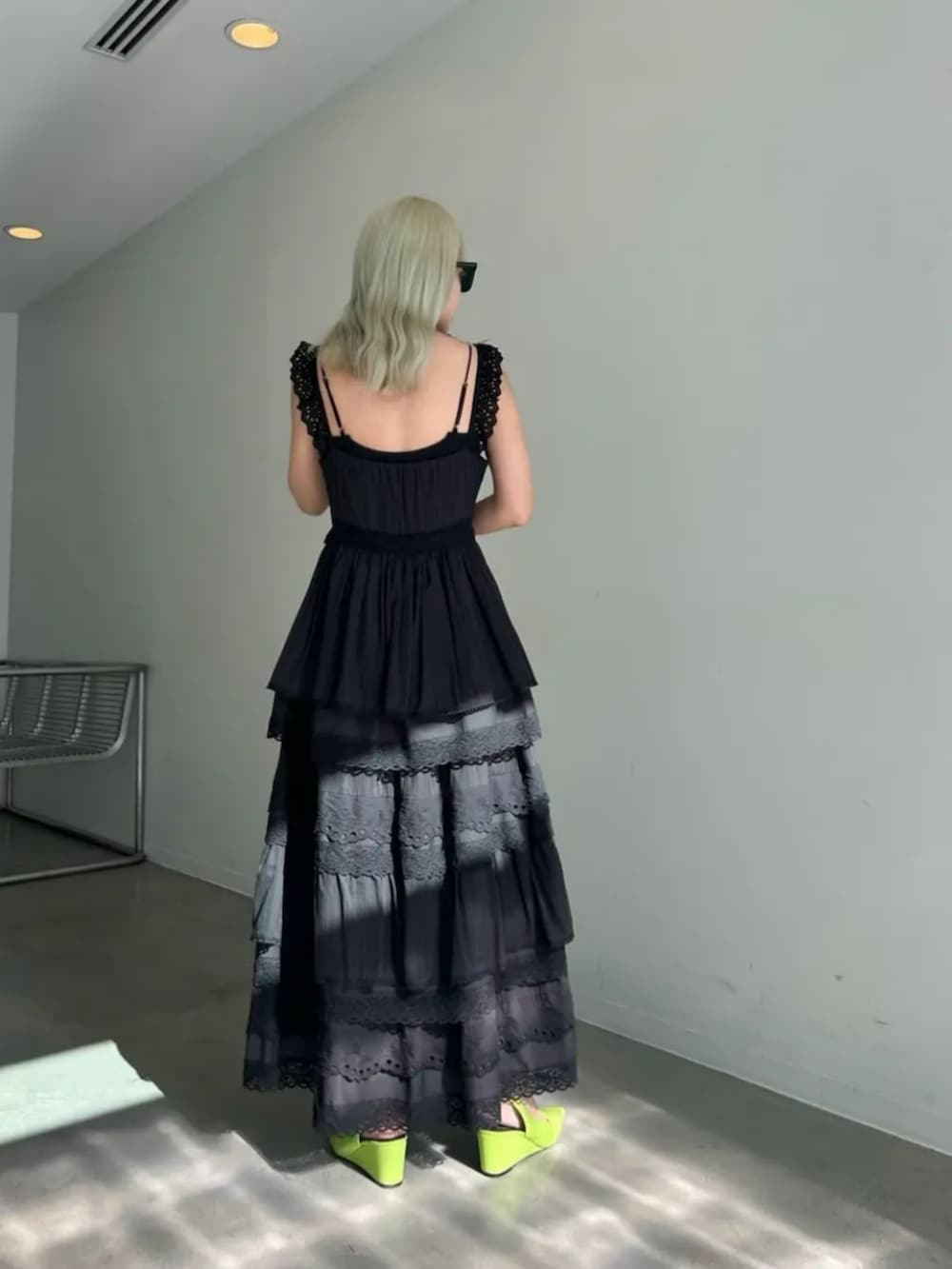 マルチドッキングレースワンピース　maisonspecial Multi Fabric Docking Lace Dress/マルチドッキングレース