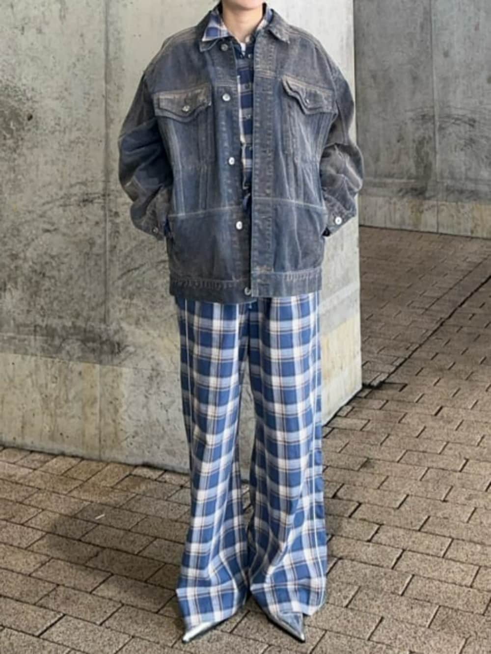 Oversize Flocking Denim Jacket/オーバーサイズフロッキーデニム