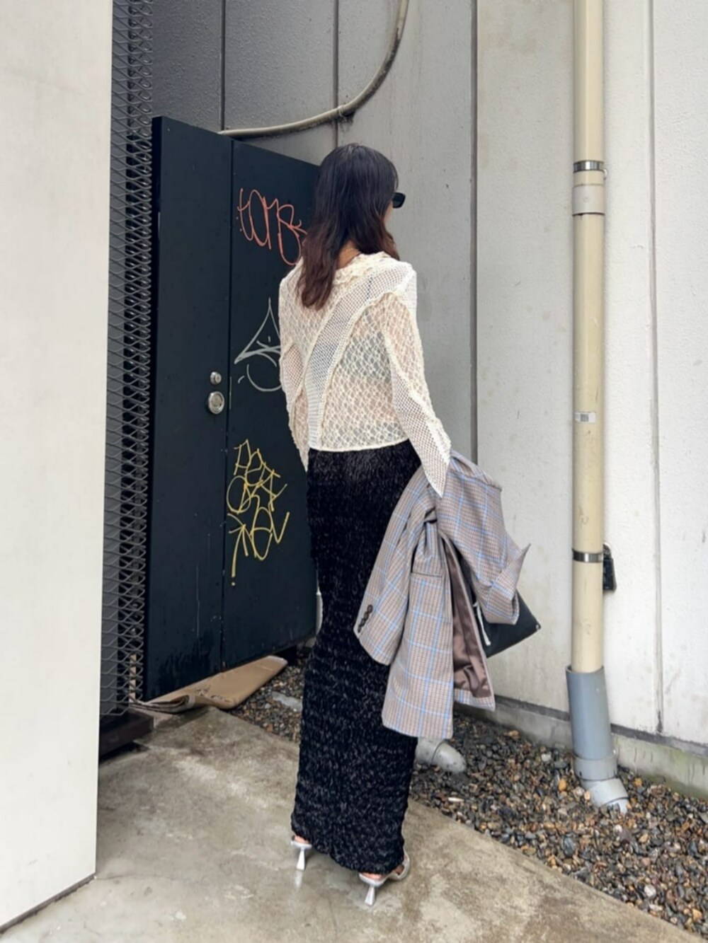 Lace Docking Frill Cardigan/レースドッキングフリルカーデ【MAISON