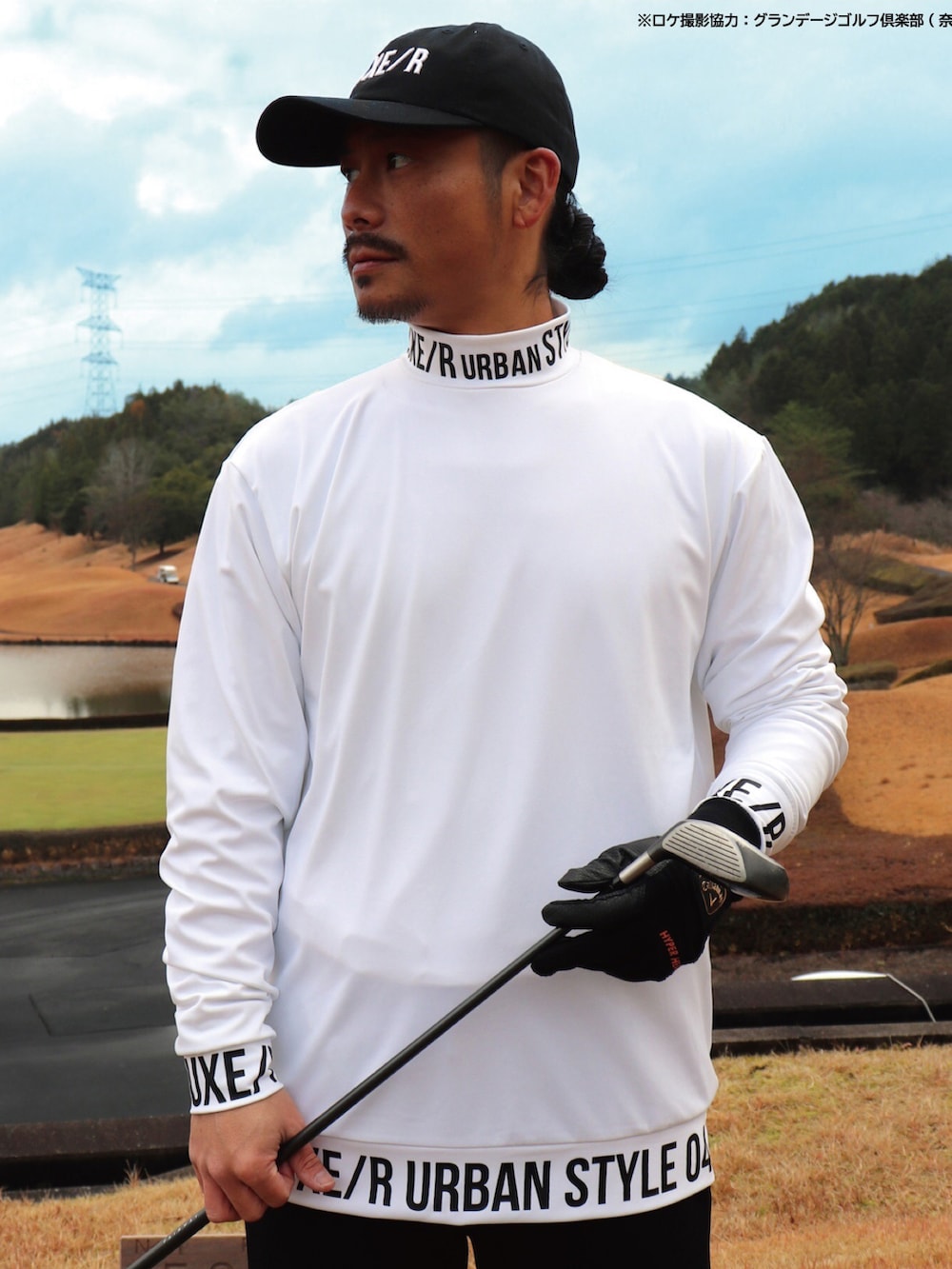 「ootd、おしゃれさんと繋がりたい、今日のコーデ、ゴルフ、ゴルフウェア、ゴルフコーデ、ゴルフ男子、ゴルフウェアメンズ、GOLF、golfwang、レイヤードスタイル、モックネック、ハイネック、ロンT、白Tシャツ」｜「LUXE/R GOLFの【LUXE/R GOLF】ストレッチ スムース ハイネック 長袖 Tシャツ(RMS)（Tシャツ/カットソー、ホワイト系）」を使った、【BAYBLO】Officialさん（メンズ・170cm）の冬コーディネートの2枚目の写真