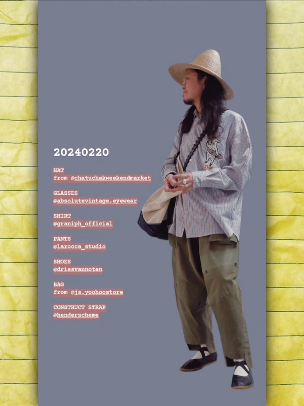 ブルー系のシャツ/ブラウス、グリーン系のチノパンツ、ブラック系のスリッポンを着用したメンズの冬コーディネートの2枚目の写真