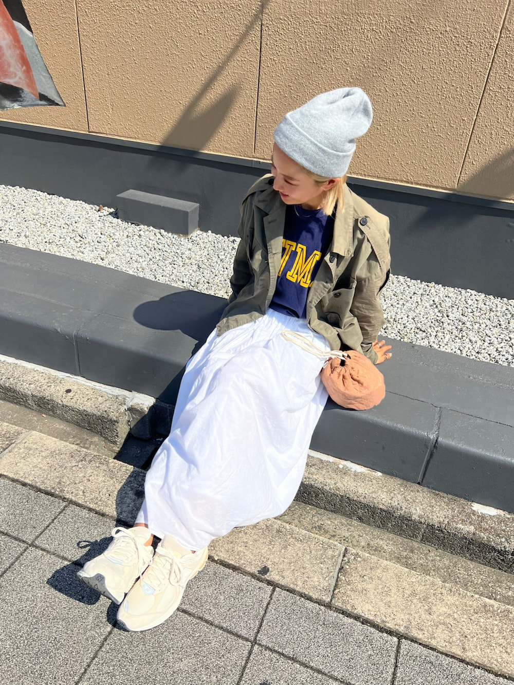 「休日コーデ、今日のコーデ、秋🍁コーデ、ootd、カジュアルコーデ、着回しコーデ、ママコーデ、シンプルコーデ」｜「CANAL JEANのアイテム（ミリタリージャケット、グリーン系）」を使った、aiさん（レディース・161cm）の秋コーディネートの2枚目の写真