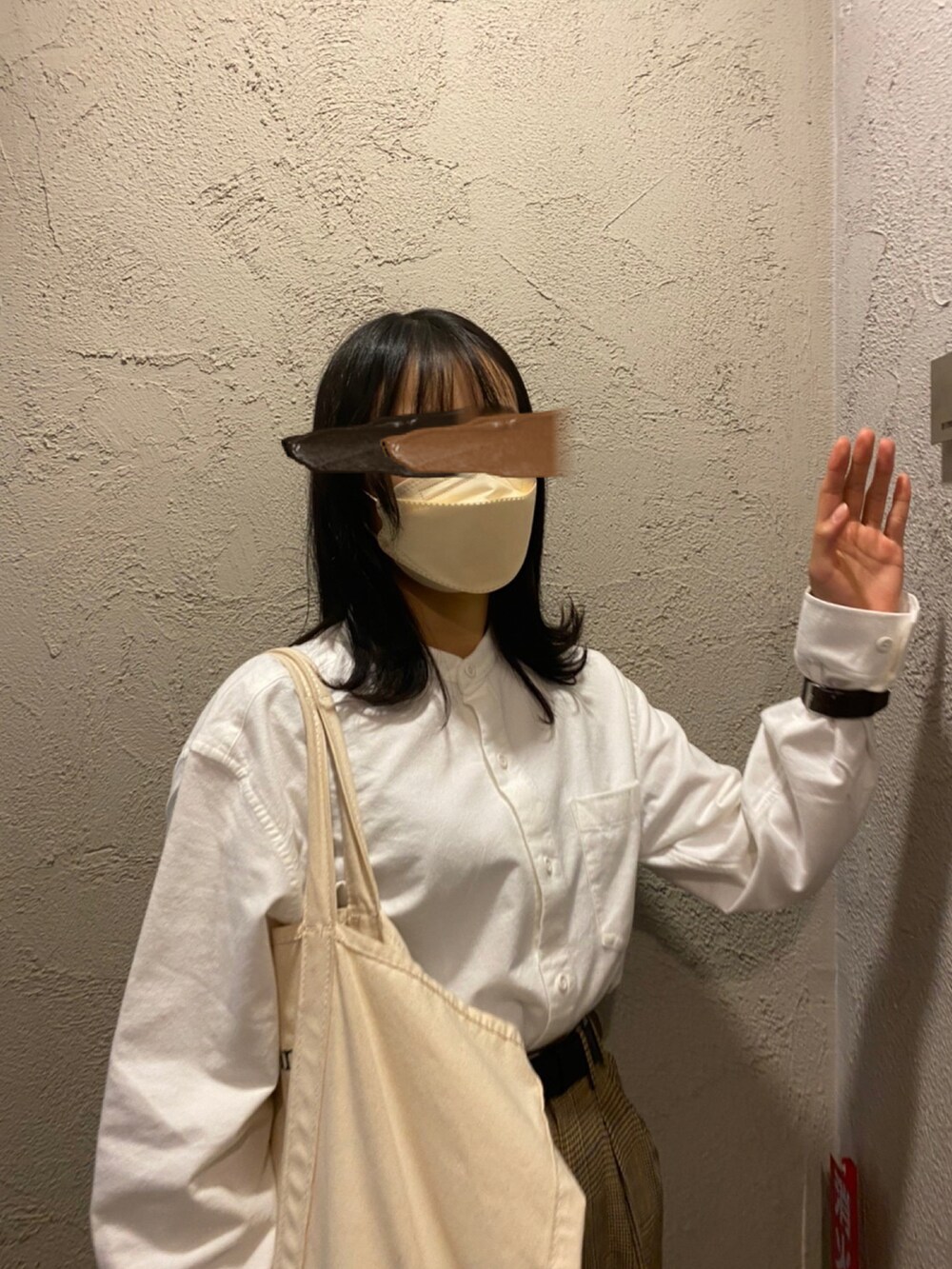 「秋のコーデ、チェック、パンツスタイル、ブラウン」｜「usedのアイテム（パンツ、ベージュ系）」を使った、ぽぽぽうしさん（レディース・161cm）の秋コーディネートの2枚目の写真