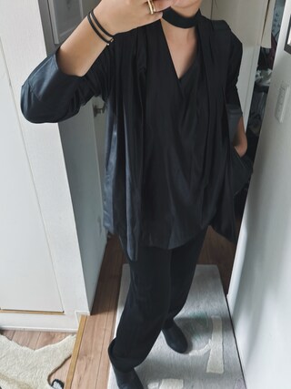 Many tuck tie blouse メニータックタイブラウスを使った人気 