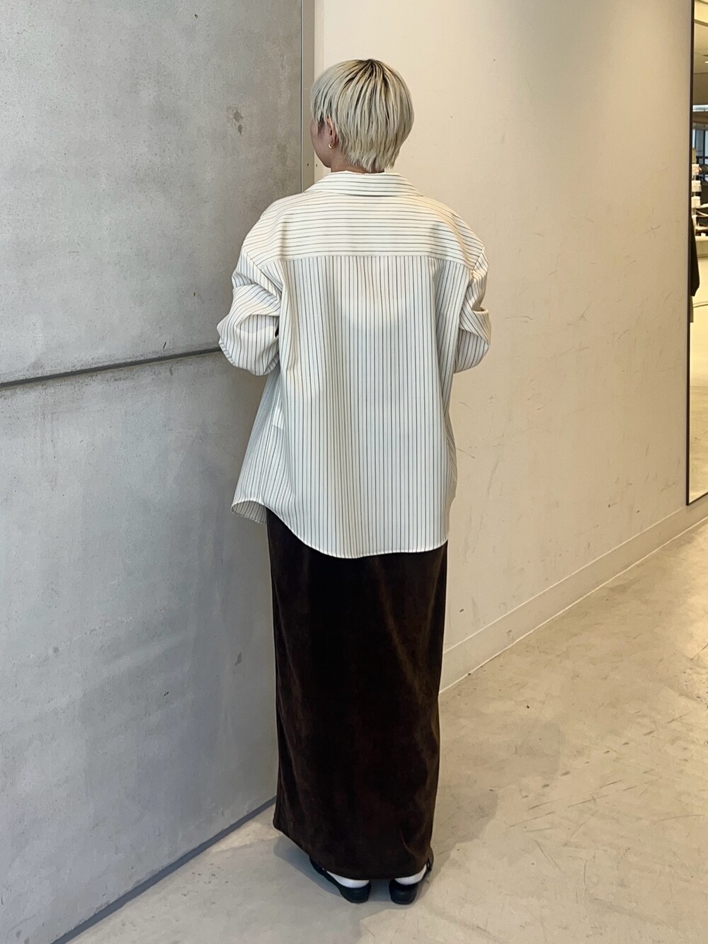 その他のシャツ/ブラウス、ブラウン系のワンピース、ホワイト系のネックレスを着用したレディースの冬コーディネートの4枚目の写真