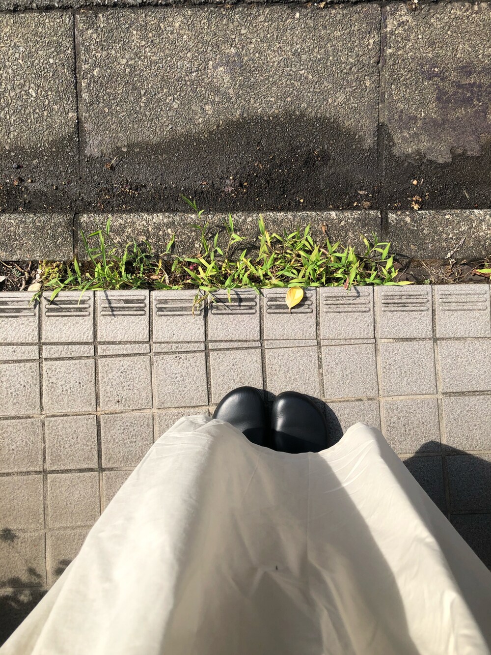 ブラック系のシャツ/ブラウス、ホワイト系のスカート、ブラック系のショルダーバッグを着用したレディースの夏コーディネートの2枚目の写真