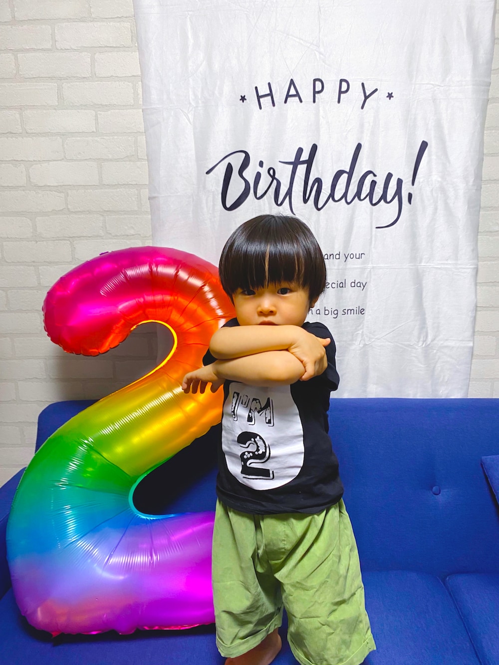 「2歳、誕生日」|「Happybirthday🎂のアイテム(その他、その他)」を使った、KAI★AO☺︎さん(キッズ・80cm)の夏コーディネートの5枚目の写真