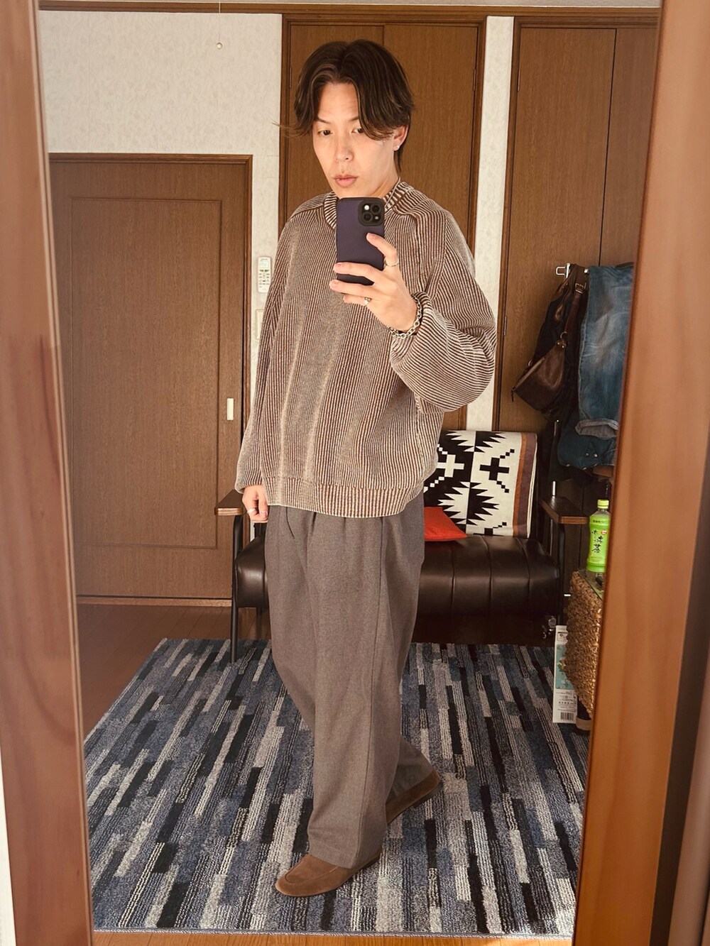 「ZARA、古着MIX、古着、古着コーデ、シンプルコーデ、おしゃれさんと繋がりたい、ダウンジャケット、オトナカジュアル、お出かけコーデ」｜「WYM LIDNMのMINIMAL HEAT FIBER PADDED JACKET（ダウンジャケット/コート、ブラック系）」を使った、TSUCKTさん（骨格ナチュラル・メンズ・170cm）の冬コーディネートの3枚目の写真