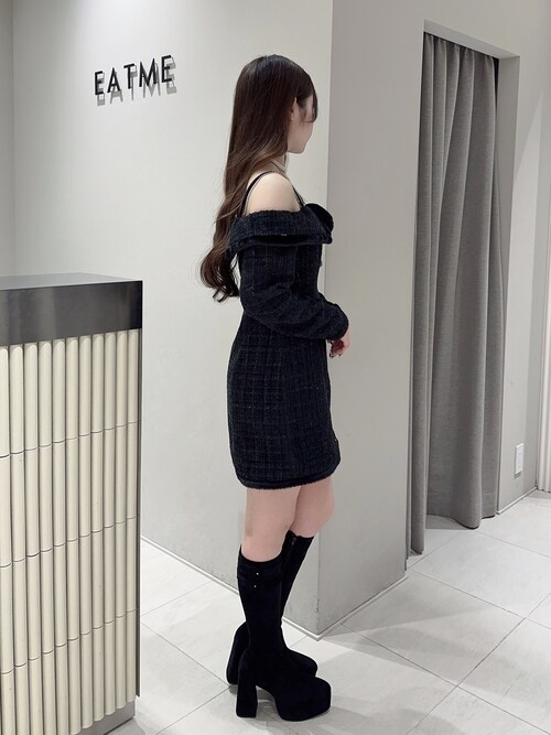 EATME ワンピース EATME 「EATME」 半袖ワンピース SMALL ブラック レディース