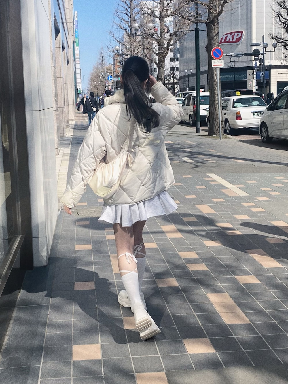 sheller なき スクエアキルティングキュロット ホワイト M