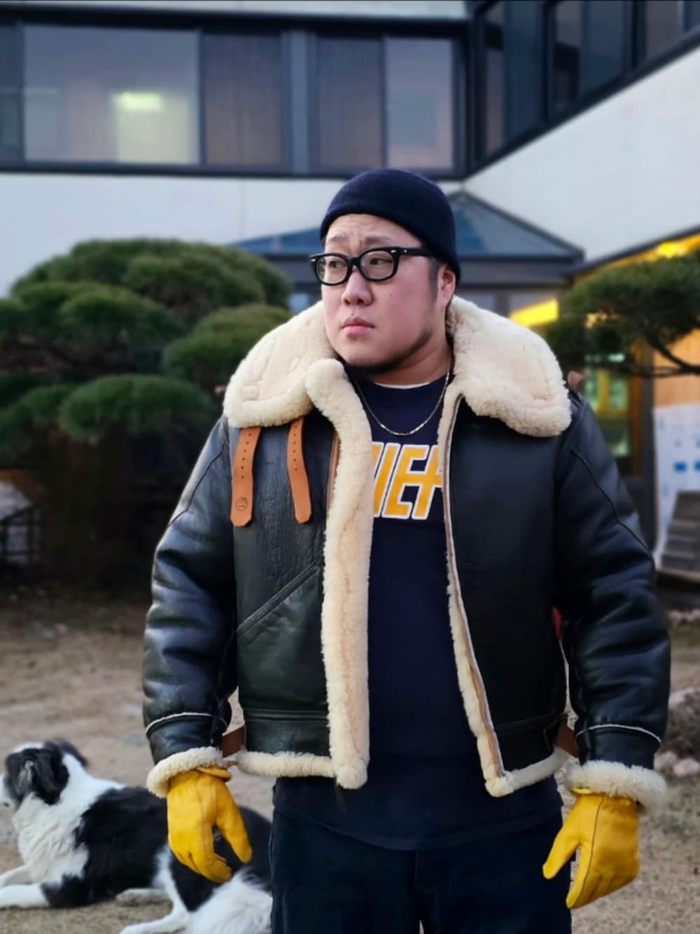 「Aero Leathers、TENDERLOIN、At last&co、millitary、korea style」｜「TENDERLOINのアイテム（Tシャツ/カットソー、ブルー系）」を使った、Herringさん（メンズ・178cm）の冬コーディネートの5枚目の写真