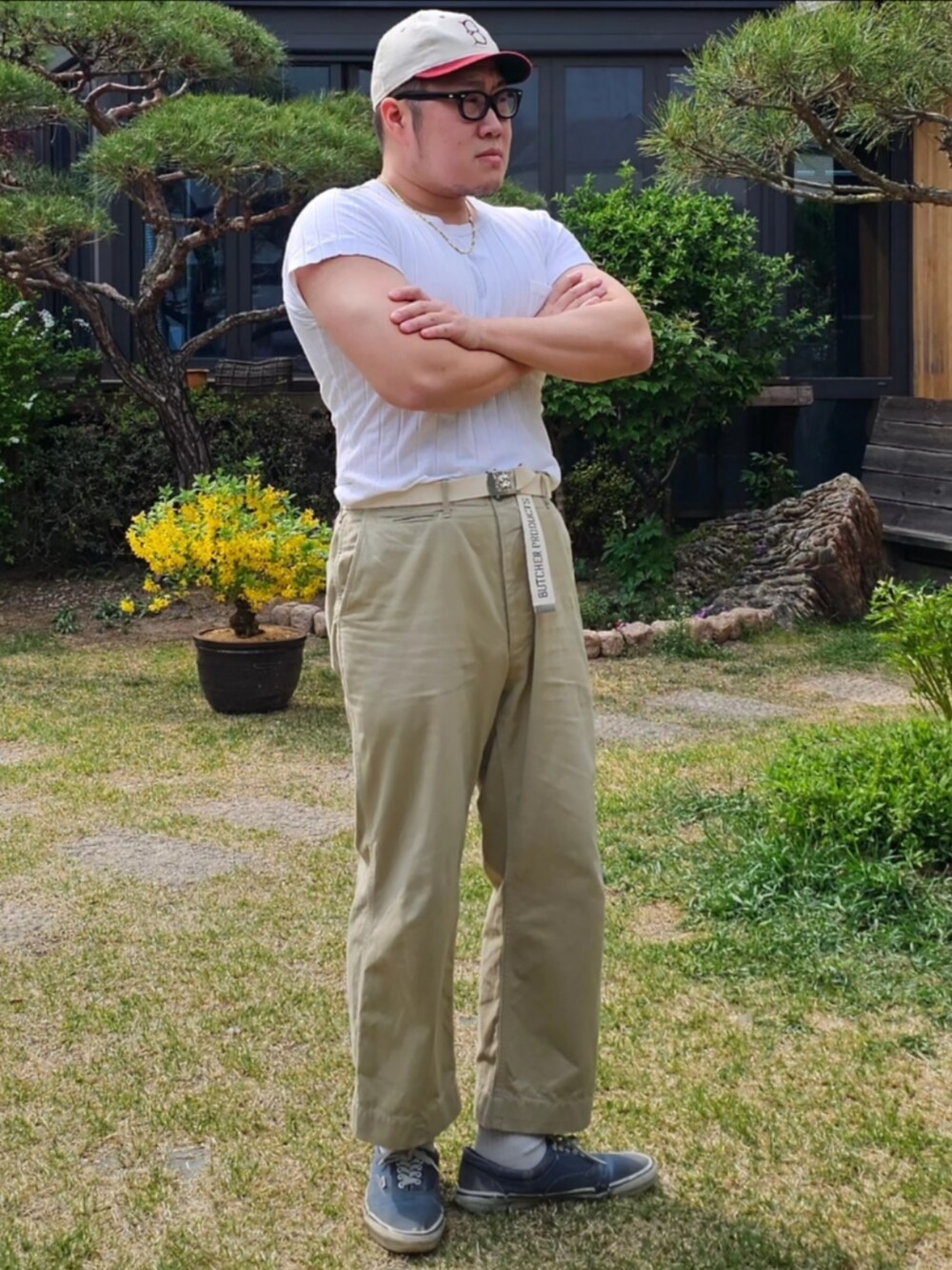 「At last&co、butcherproducts、アットラスト、timewornclothing、amerivintage、VANS」｜「At Last&Coのアイテム（トップス、その他）」を使った、Herringさん（メンズ・178cm）の春コーディネートの5枚目の写真