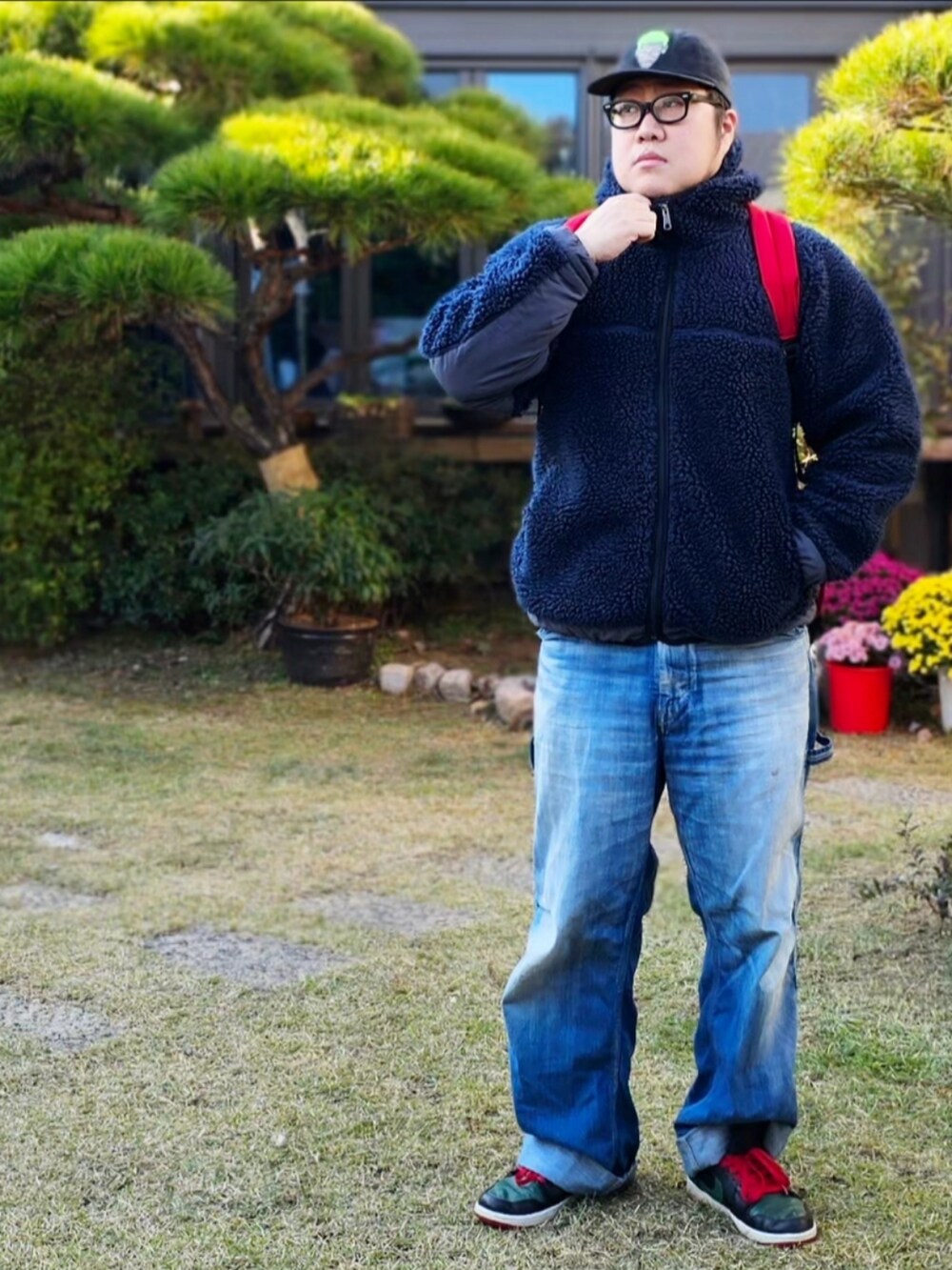 「patagonia、minedenim、NIKE、vintage、korea」｜「RIDING HIGHのアイテム（Tシャツ/カットソー、ブルー系）」を使った、Herringさん（メンズ・178cm）の秋コーディネートの4枚目の写真