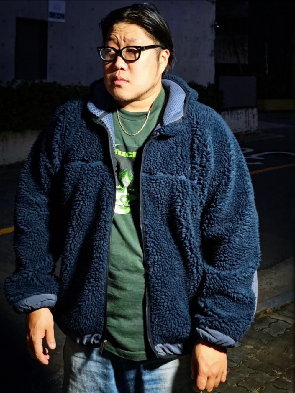 「patagonia、FUCT、minedenim、Padmore&Barnes」｜「MINEDENIMのアイテム（デニムパンツ、ブルー系）」を使った、Herringさん（メンズ・178cm）の秋コーディネートの5枚目の写真