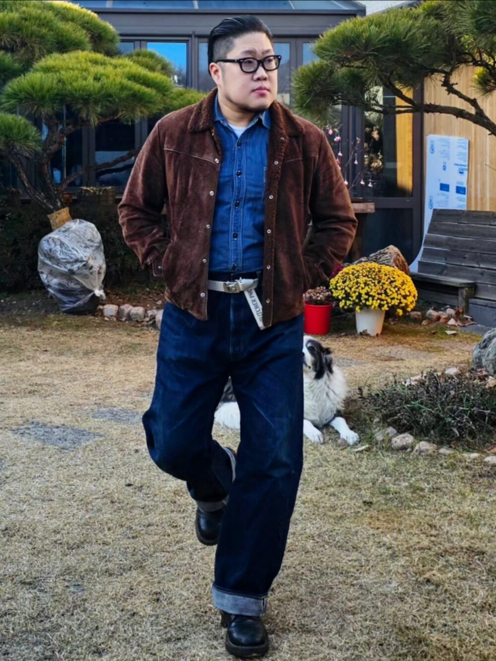 「TENDERLOIN、At last&co、butcherproducts、timewornclothing」｜「TENDERLOINのアイテム（ジャケット/アウター、ブラウン系）」を使った、Herringさん（メンズ・178cm）の冬コーディネートの3枚目の写真