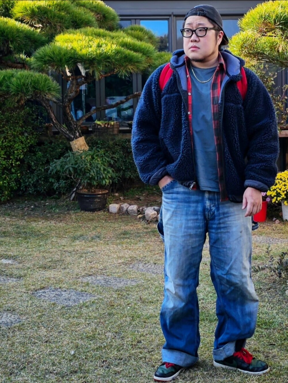「patagonia、minedenim、NIKE、vintage、korea」｜「RIDING HIGHのアイテム（Tシャツ/カットソー、ブルー系）」を使った、Herringさん（メンズ・178cm）の秋コーディネートの3枚目の写真