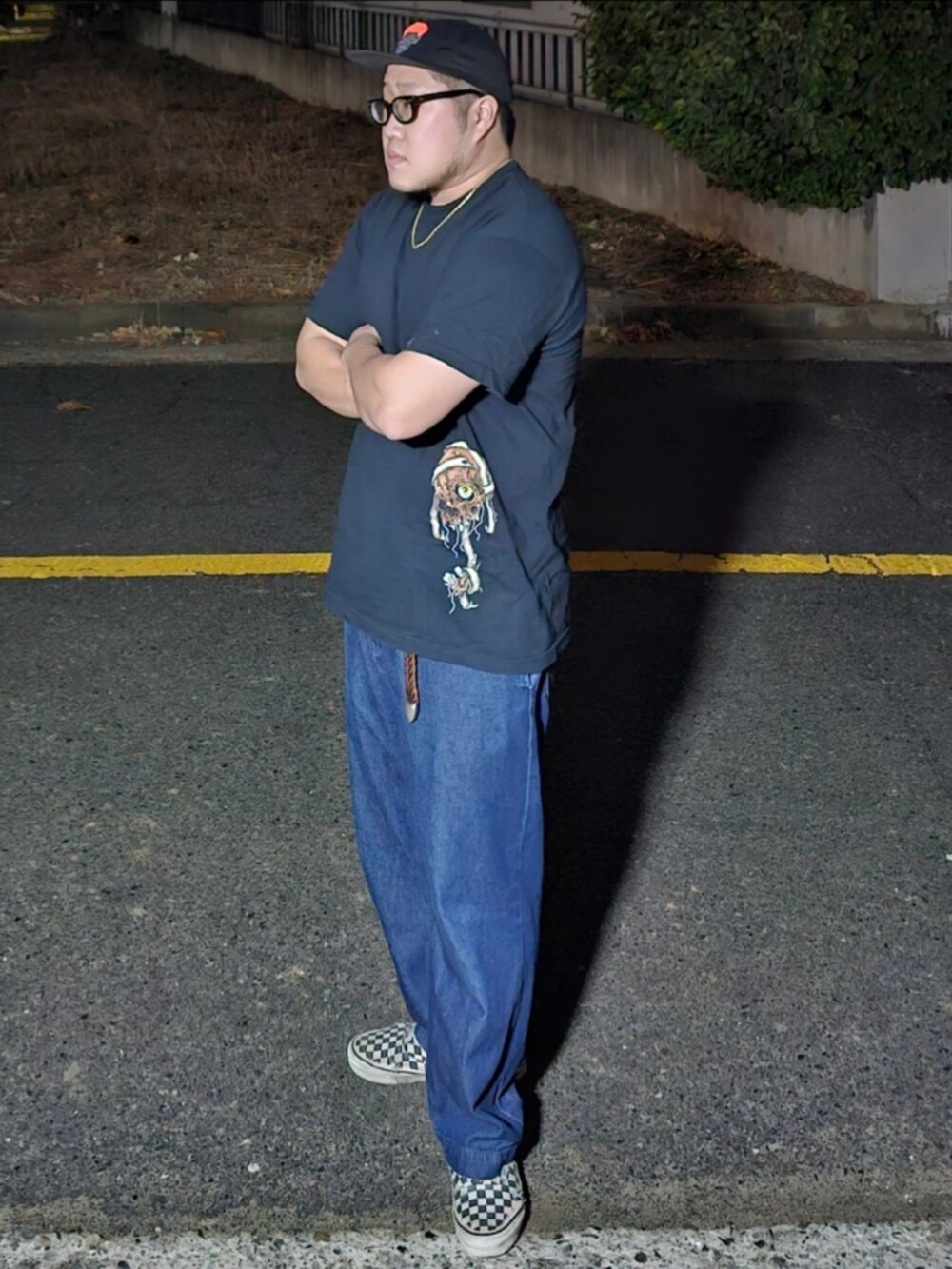 「WILLY CHAVARRIA、NIKE、pushead、vintage vans、VANS、GANG、korea」｜「WILLY CHAVARRIAのアイテム（ジャージ、シルバー系）」を使った、Herringさん（メンズ・178cm）の冬コーディネートの5枚目の写真