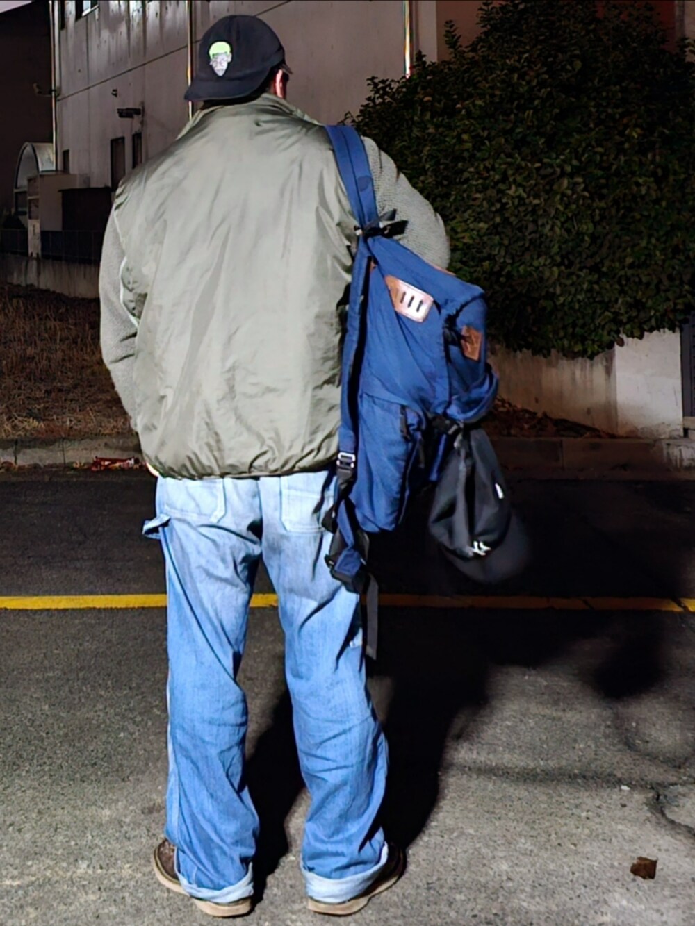 「patagonia、patagoniaMars、FUCT、minedenim、Danner、south2west8」｜「South2 West8のアイテム（バックパック/リュック、ブルー系）」を使った、Herringさん（メンズ・178cm）の冬コーディネートの2枚目の写真