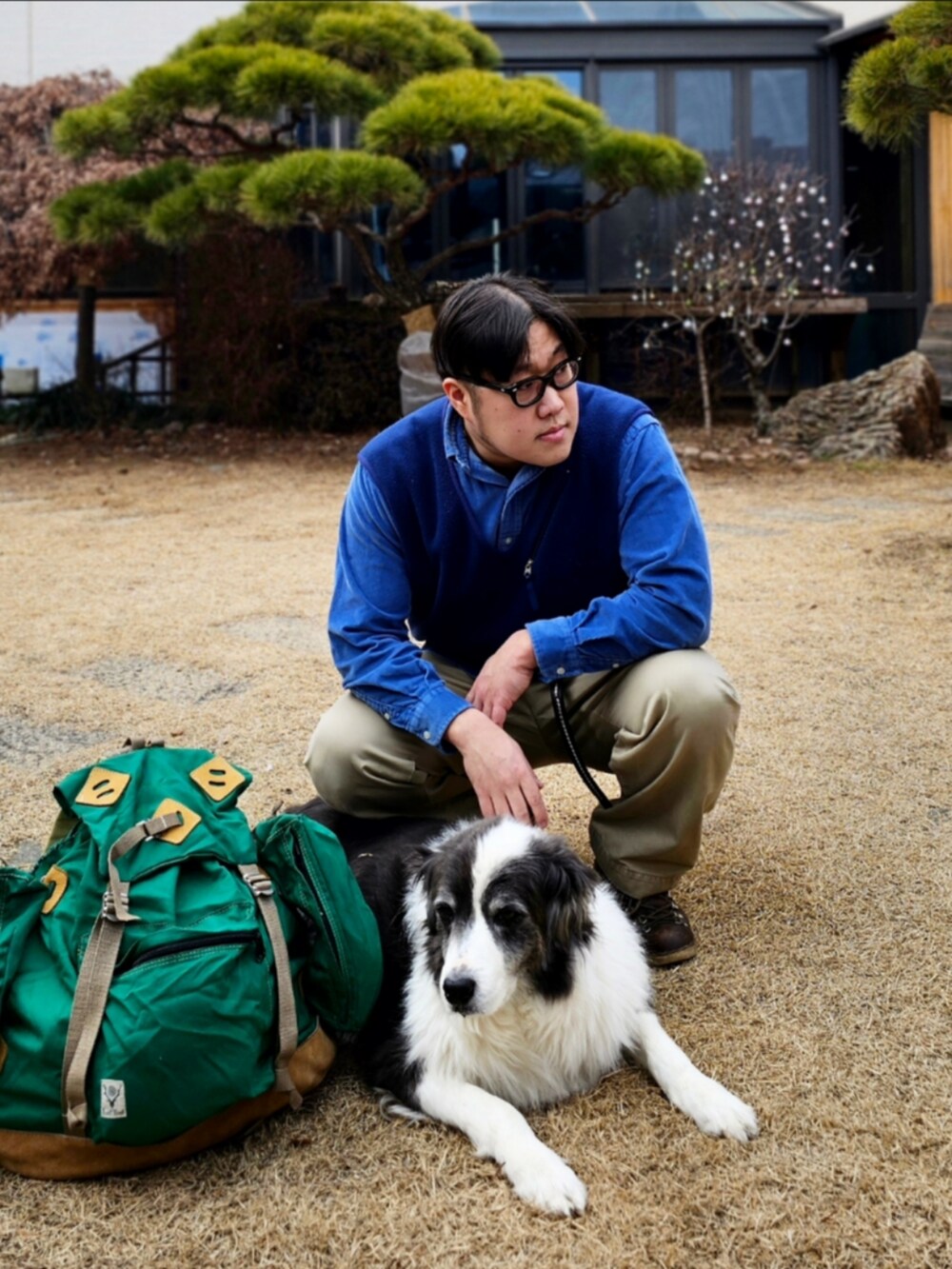 「patagonia、Ralph Lauren、USNAVY、south2west8、Danner」｜「South2 West8のアイテム（バックパック/リュック、グリーン系）」を使った、Herringさん（メンズ・178cm）の冬コーディネートの5枚目の写真