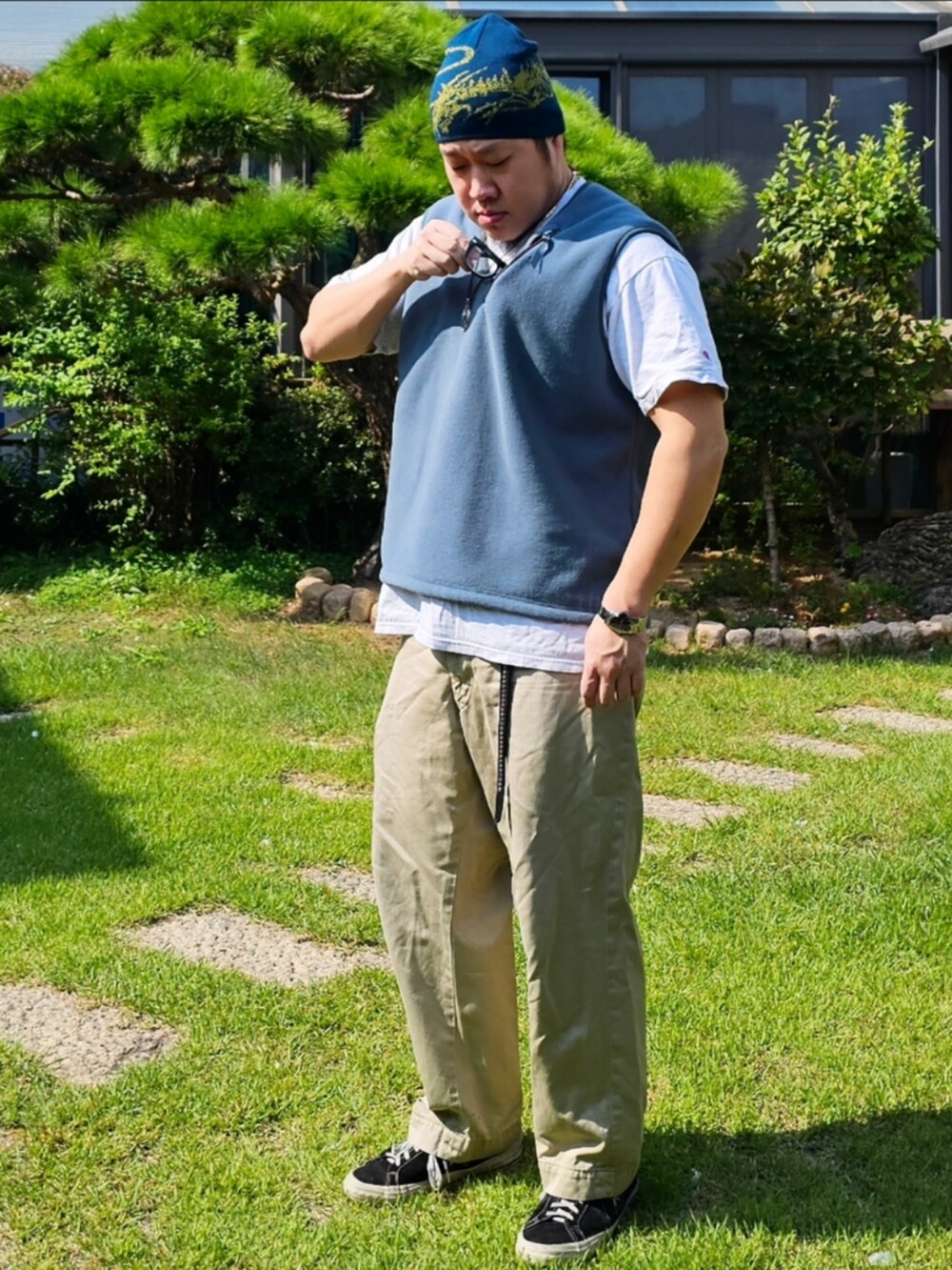 「amerivintage、patagonia、FUCT、aries」｜「ARIESのアイテム（ニットキャップ/ビーニー、その他）」を使った、Herringさん（メンズ・178cm）の秋コーディネートの4枚目の写真