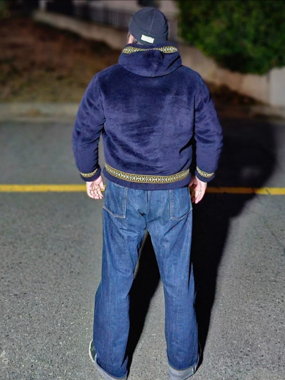 「At last&co、TENDERLOIN、timewornclothing」｜「At Last&Coのアイテム（ニット/セーター、ブルー系）」を使った、Herringさん（メンズ・178cm）の秋コーディネートの3枚目の写真
