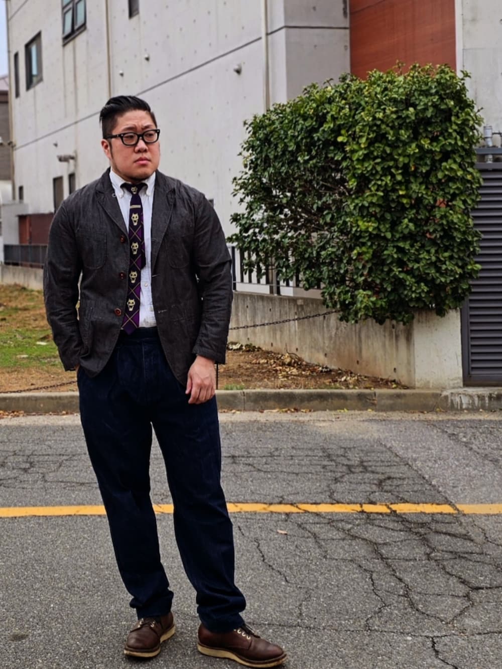 「ENGINEERED GARMENTS、barbour、KENNETH FIELD、ultra violence」｜「BarbourのBarbour(バブアー) OS WAX BEDALE/ビデイル MWX1679（その他アウター、グリーン系）」を使った、Herringさん（メンズ・178cm）の春コーディネートの3枚目の写真