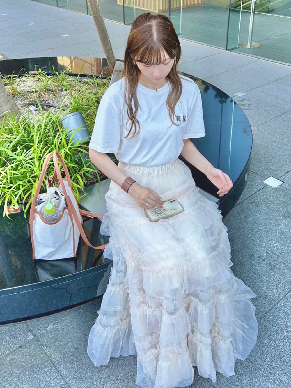 acka. tulle long 書き留め skirt(size2)