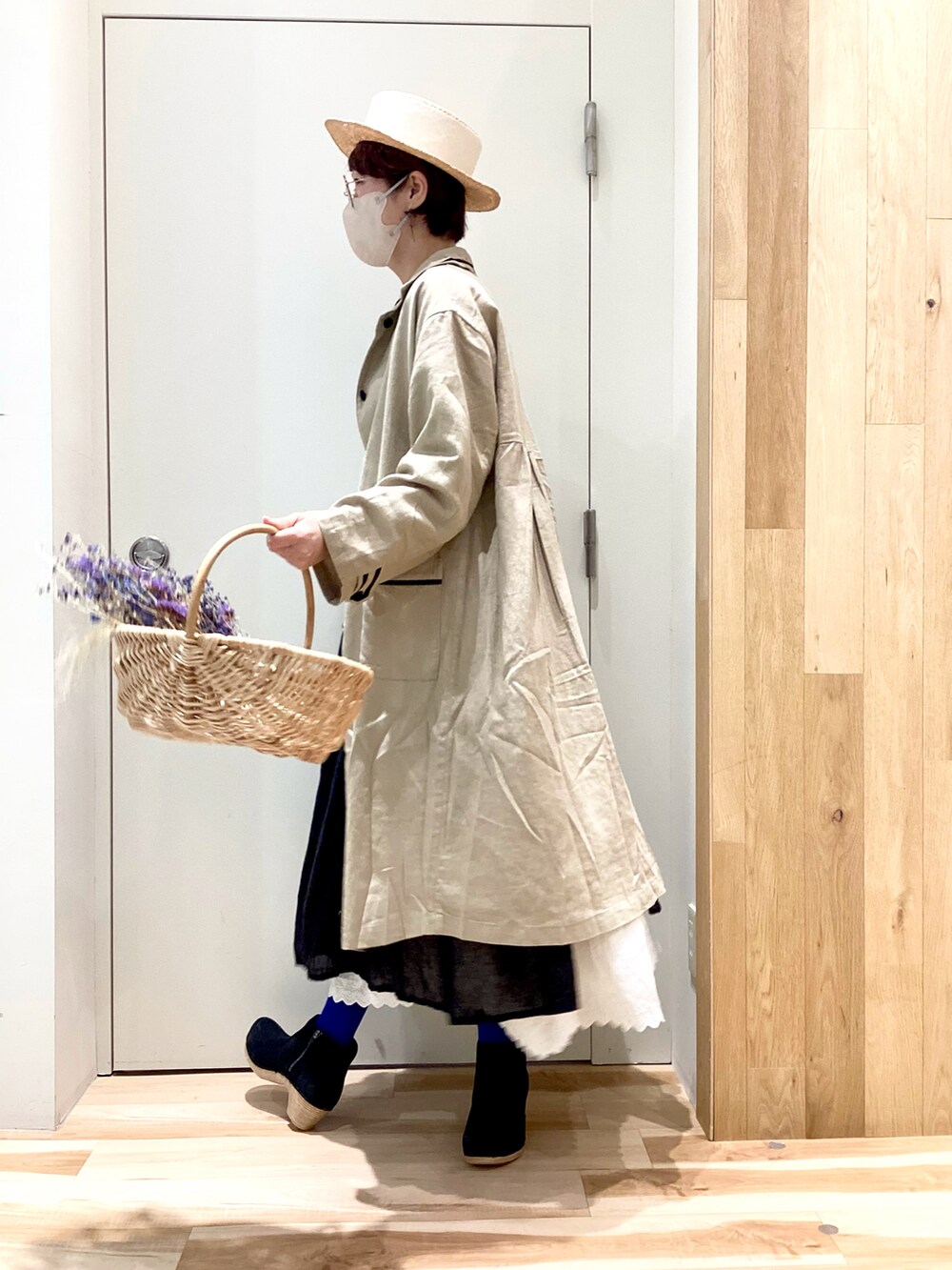 「サマンサ モスモス(Samansa Mos2)、SM2、SM2 keittio イオンモールとなみ、kazumiコラボ、大人可愛い、春アウター」｜「Samansa Mos2のアイテム（ジャケット/アウター、ベージュ系）」を使った、keittioとなみさん（レディース・167cm）の冬コーディネートの5枚目の写真