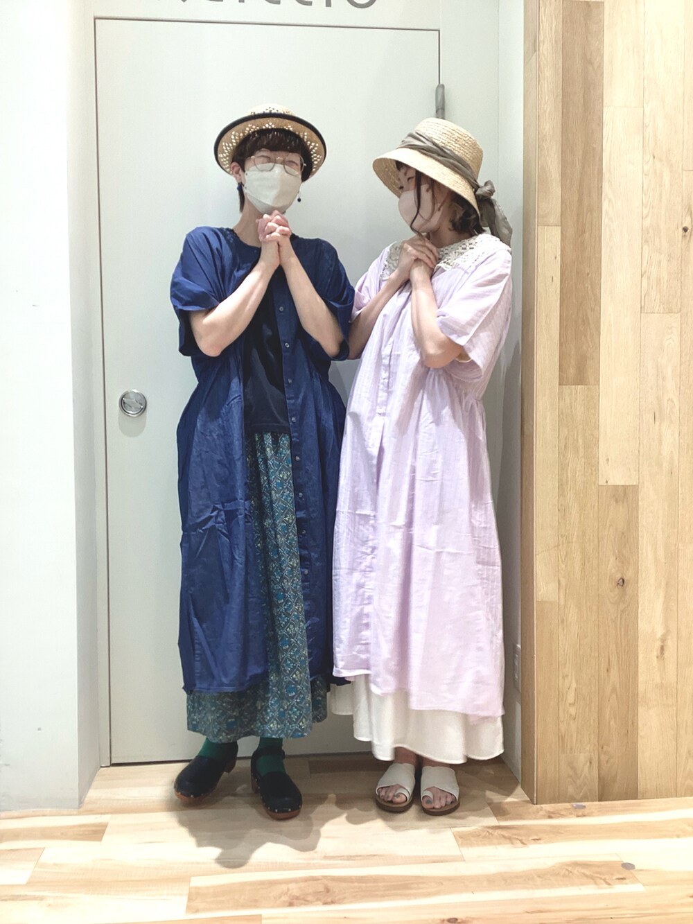 「オトナカジュアル、カンカン帽、ワンピース、お揃いコーデ、オトナカワイイ、夏コーデ、お出かけコーデ、サマンサ モスモス(Samansa Mos2)、SM2、sm2、SM2 keittio イオンモールとなみ、つくとかく」|「Samansa Mos2のティアードスカート(スカート、ホワイト系)」を使った、keittioとなみさん(レディース・166cm)の春コーディネートの5枚目の写真