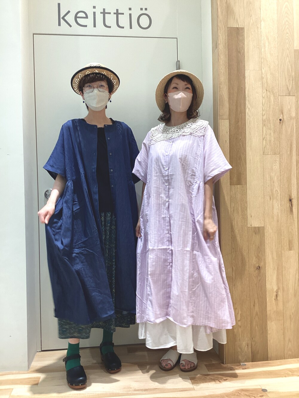 「オトナカジュアル、カンカン帽、ワンピース、お揃いコーデ、オトナカワイイ、夏コーデ、お出かけコーデ、サマンサ モスモス(Samansa Mos2)、SM2、sm2、SM2 keittio イオンモールとなみ、つくとかく」|「Samansa Mos2のティアードスカート(スカート、ホワイト系)」を使った、keittioとなみさん(レディース・166cm)の春コーディネートの3枚目の写真