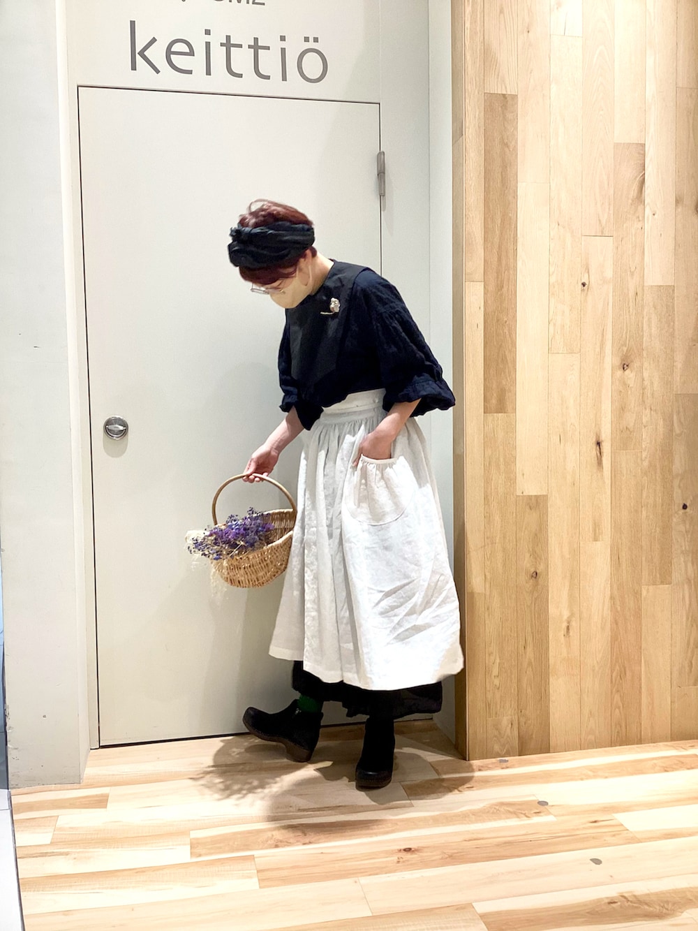 「サマンサ モスモス(Samansa Mos2)、SM2、SM2 keittio イオンモールとなみ、meguri_megutte、魔女の宅急便」｜「meguri  megutteのアイテム（スカート、ホワイト系）」を使った、keittioとなみさん（レディース・167cm）の冬コーディネートの5枚目の写真