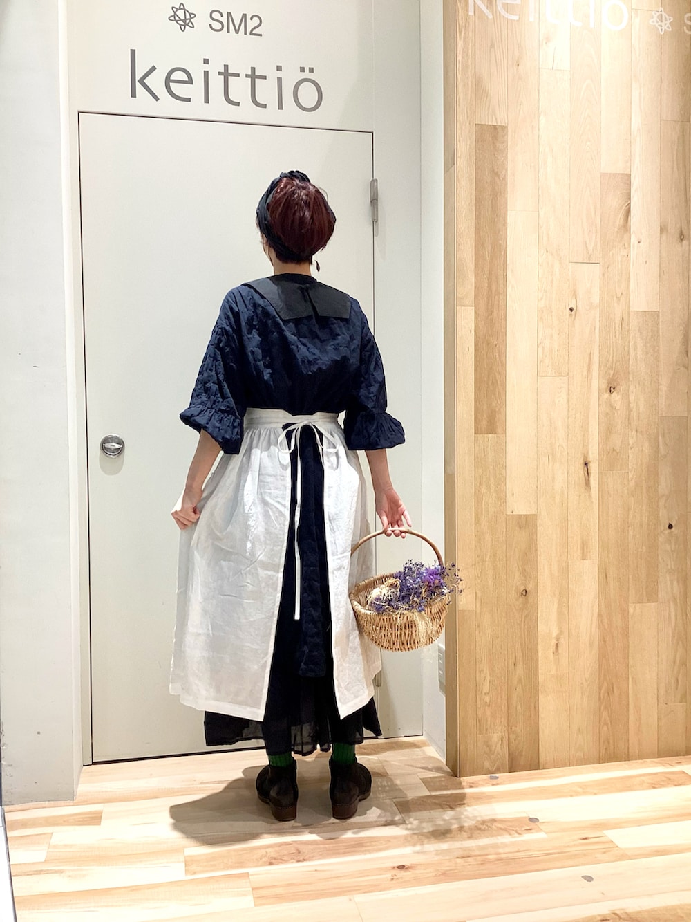 「サマンサ モスモス(Samansa Mos2)、SM2、SM2 keittio イオンモールとなみ、meguri_megutte、魔女の宅急便」｜「meguri  megutteのアイテム（スカート、ホワイト系）」を使った、keittioとなみさん（レディース・167cm）の冬コーディネートの3枚目の写真