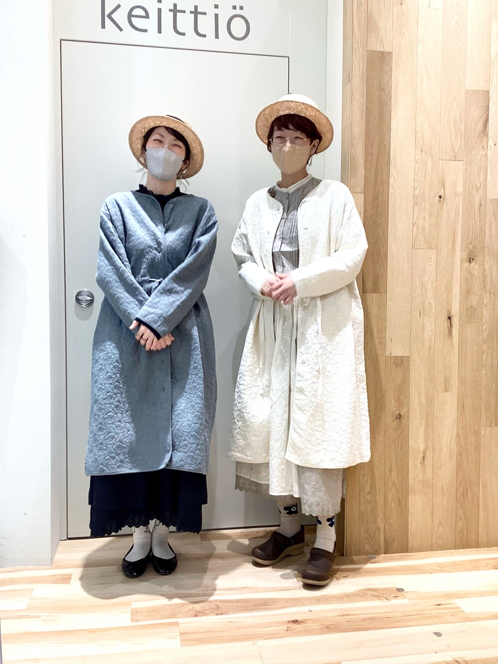 「サマンサ モスモス(Samansa Mos2)、SM2、SM2 keittio イオンモールとなみ、つくとかく、アウターコーデ、春コーデ、kazumiコラボ」｜「Samansa Mos2のフラワーキルトウエスト絞りロングコート（その他アウター、ホワイト系）」を使った、keittioとなみさん（レディース・166cm）の冬コーディネートの5枚目の写真