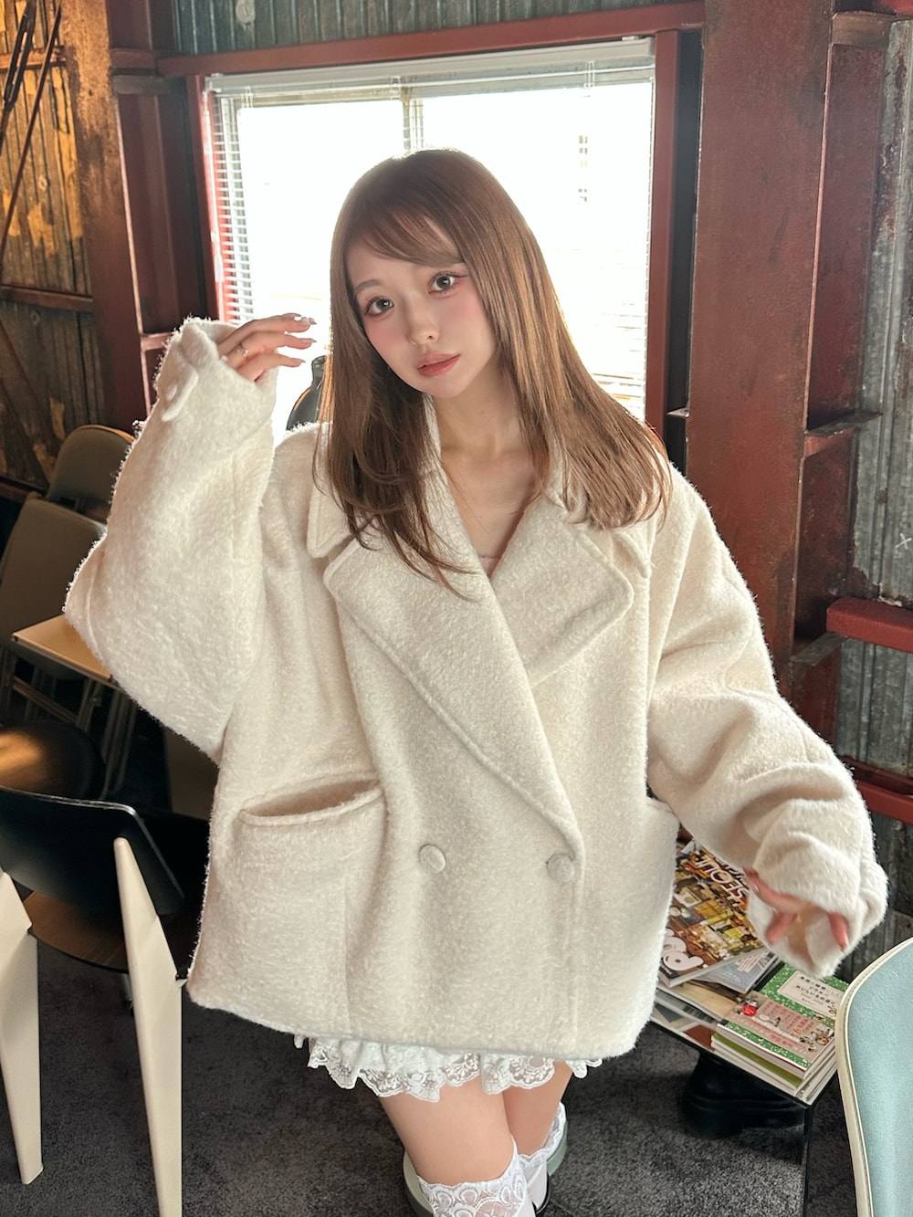 ブークレビッグカラーコート ブークレビッグカラーコートを使った人気ファッション