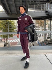 adidas originals レザー ジャケット シャツ フェイクレザー アディカラー スリーストライプス ルーズ