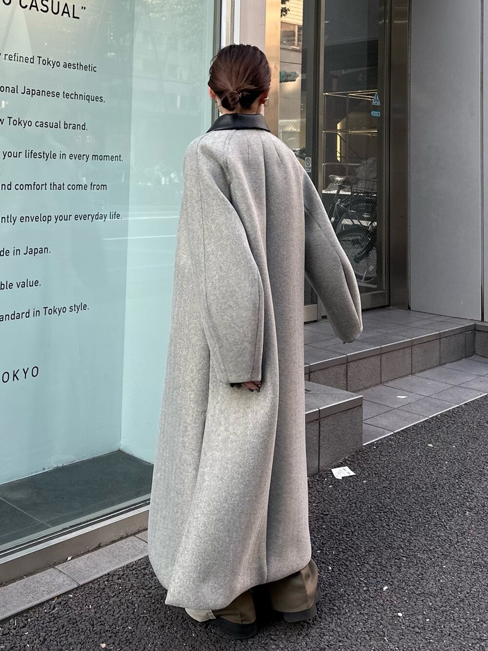 「コート、アウター、PUBLIC TOKYO」｜「PUBLIC TOKYOのツイードボンディングコート（ステンカラーコート、ベージュ系）」を使った、ｎａｎａさん（レディース・152cm）の秋コーディネートの5枚目の写真