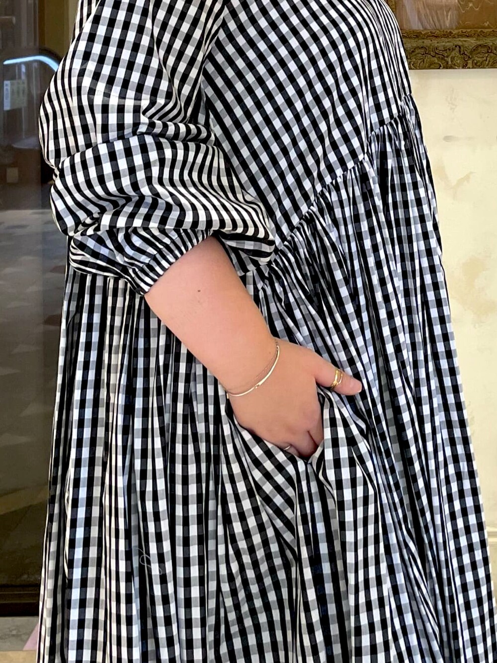 BEARDSLEY】《ビアズリー》先染めギャザーワンピース ストライプ  