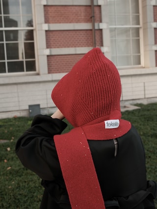 HOODED GLITTER MUFFLER / ラメフーディーマフラーを使った人気