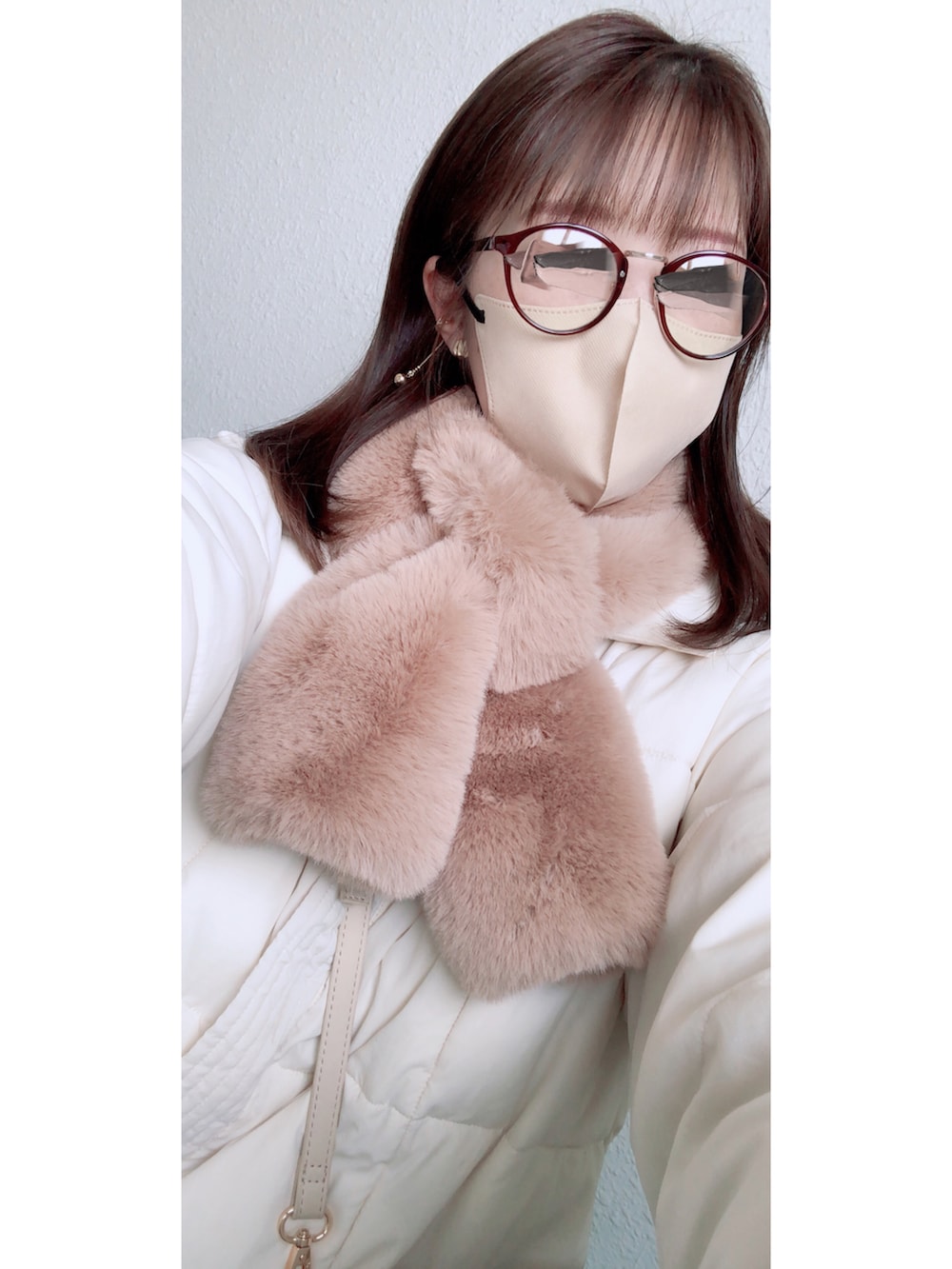 「talbyyumi、maisonvert、Arcreve、linoluce、しまむら購入品、しまパト、しまむら、淡色女子、淡色コーデ、プチプラファッション、プチプラコーデ」｜「tal. by yumi.のアイテム（トップス、ホワイト系）」を使った、さやかさん（レディース・161cm）の冬コーディネートの2枚目の写真
