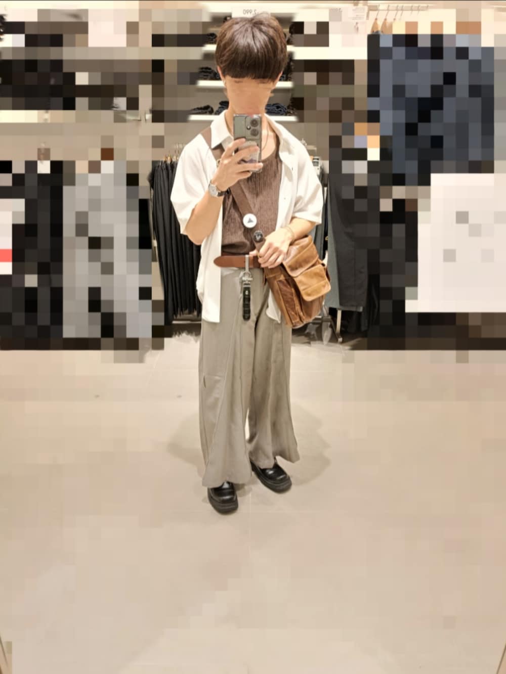 「and cloud、CASPER JOHN、Polo Ralph Lauren、Levi's、DEVICE、CLEL、VELNUS、ボンテージパンツ」｜「and cloudのDrop Earcuff（イヤーカフ、シルバー系）」を使った、hotoさん（メンズ・165cm）の夏コーディネートの2枚目の写真